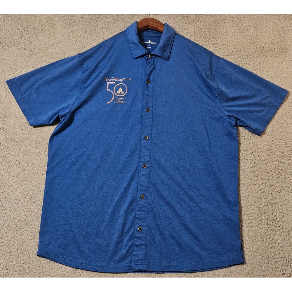 Disney Parks Cast Member Exclusive 50th Anniversary Button Up Shirt Size Medium